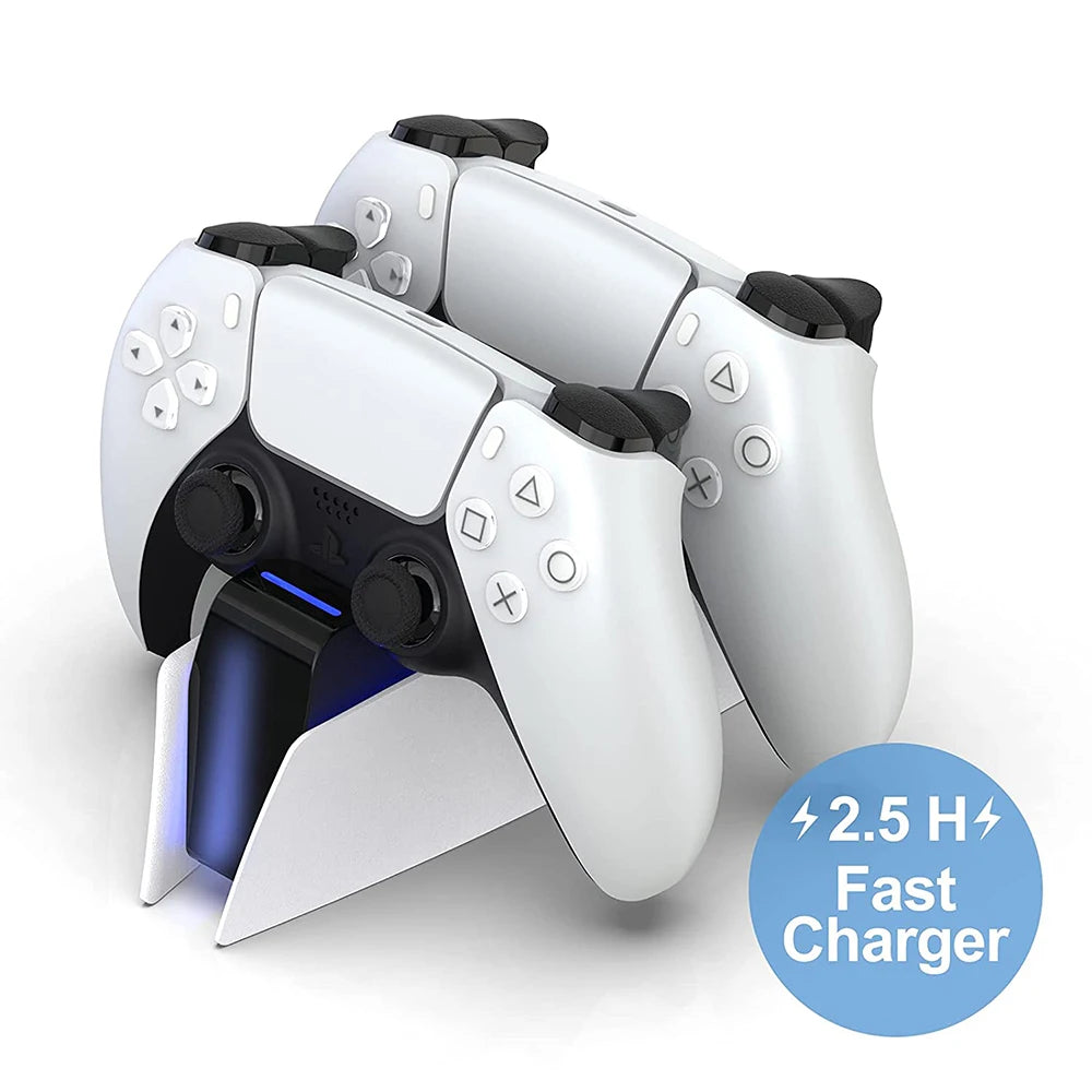 Pour PS5 Type-C Station de charge DualSense Support de charge à double quai de charge pour manette de jeu sans fil PlayStation 5 DualSense