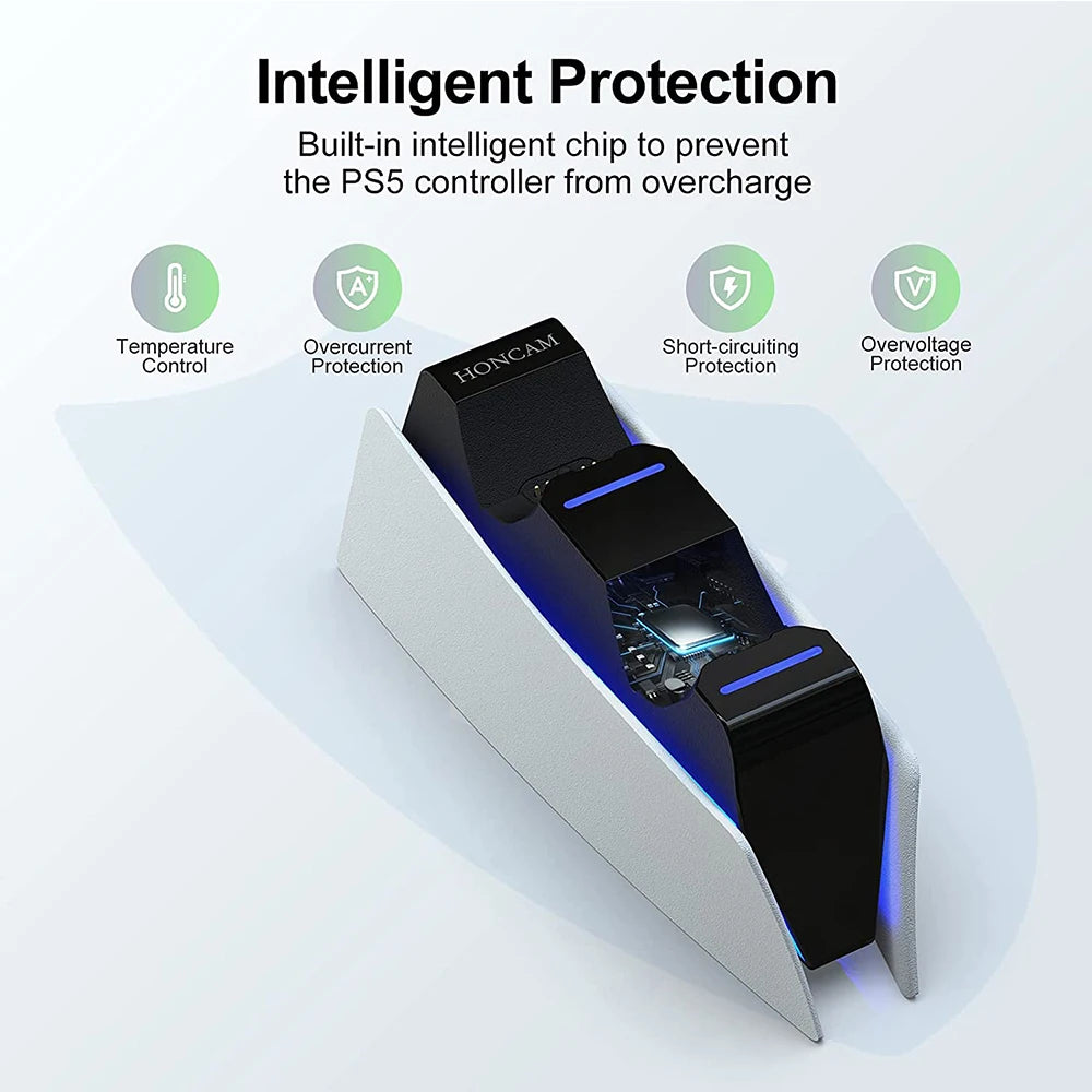 Pour PS5 Type-C Station de charge DualSense Support de charge à double quai de charge pour manette de jeu sans fil PlayStation 5 DualSense