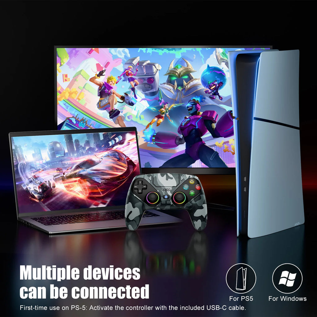 Contrôleur pour Playstation 5 PS5/PS5 Pro/Slim/PC, manette de jeu sans fil RVB avec déclencheur à effet Hall Marco/Turbo Joystick de jeu anti-dérive