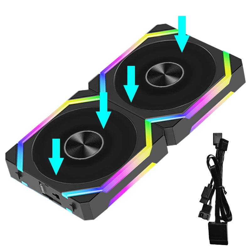 Ventilateur de refroidissement JUMPEAK CS120 ARGB 360mm 240mm Épissement modulaire empilable PWM Ventilateurs RGB silencieux de 120 mm pour le refroidisseur d’eau de boîtier de PC de jeu