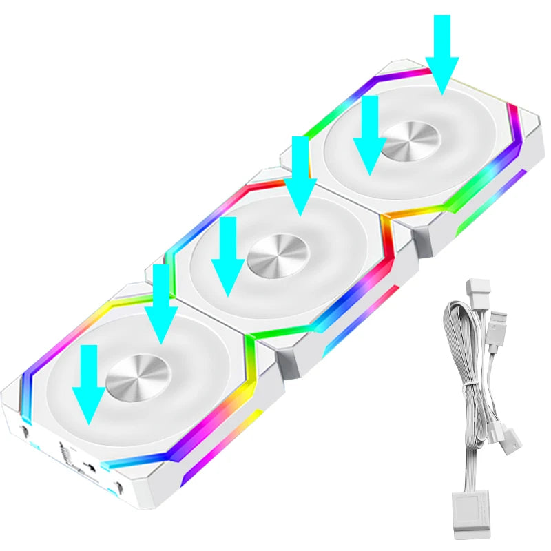 Ventilateur de refroidissement JUMPEAK CS120 ARGB 360mm 240mm Épissement modulaire empilable PWM Ventilateurs RGB silencieux de 120 mm pour le refroidisseur d’eau de boîtier de PC de jeu