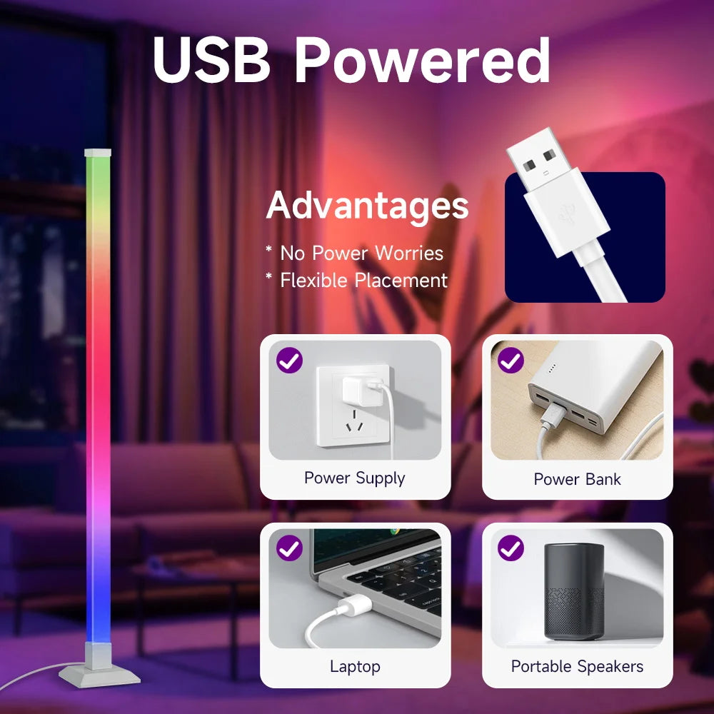 Lampadaire LED RVB APP et télécommande LED Lampadaire moderne pour chambre intérieure Salon Décoration Stand Luminaire