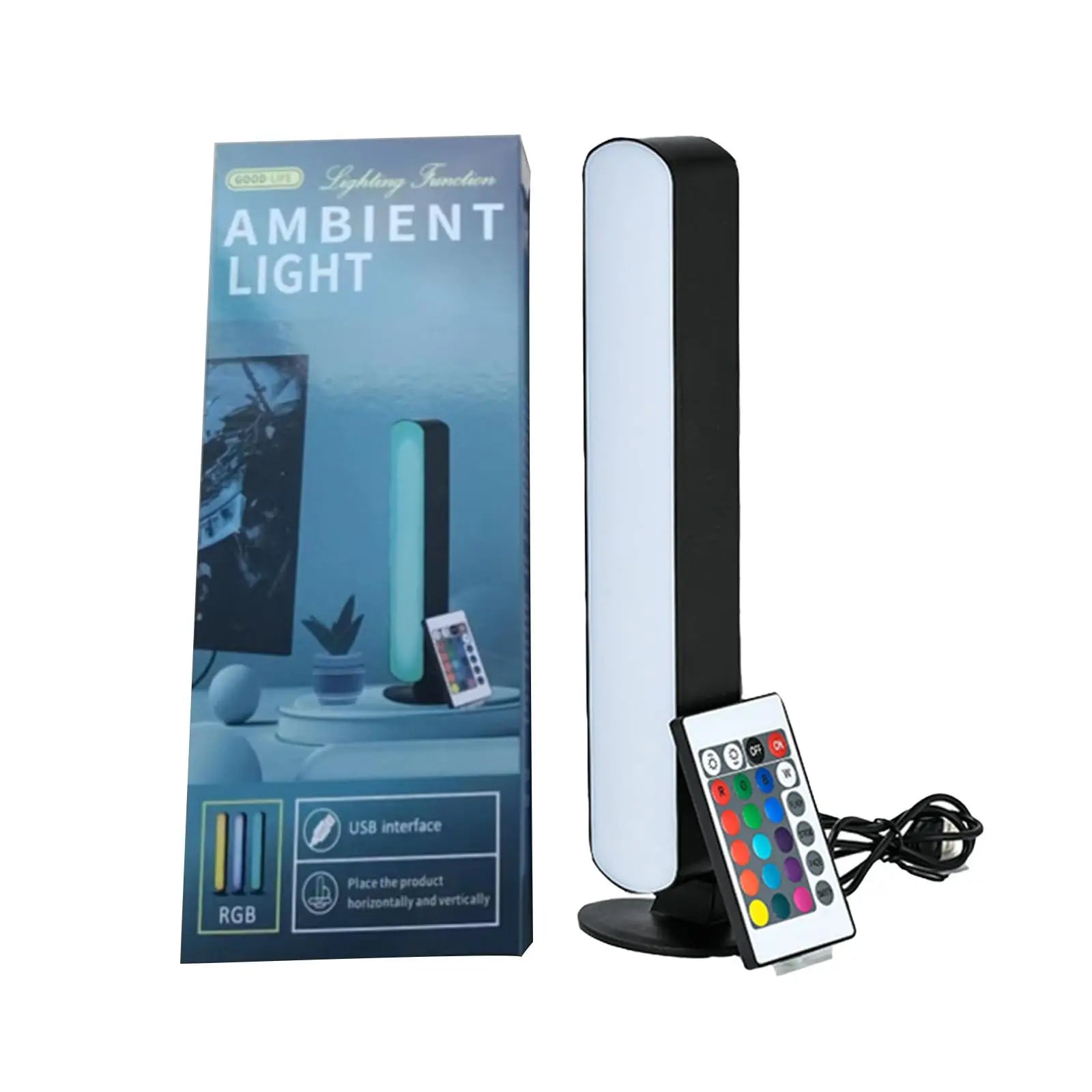RGB 16 couleurs Lumière ambiante avec télécommande 1/2 paquets Lampe de table LED intelligente pour salle de jeux TV et barre lumineuse de décoration de fête de bureau