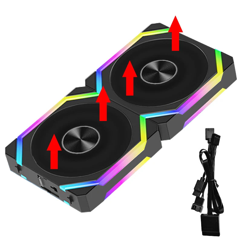Ventilateur de refroidissement JUMPEAK CS120 ARGB 360mm 240mm Épissement modulaire empilable PWM Ventilateurs RGB silencieux de 120 mm pour le refroidisseur d’eau de boîtier de PC de jeu