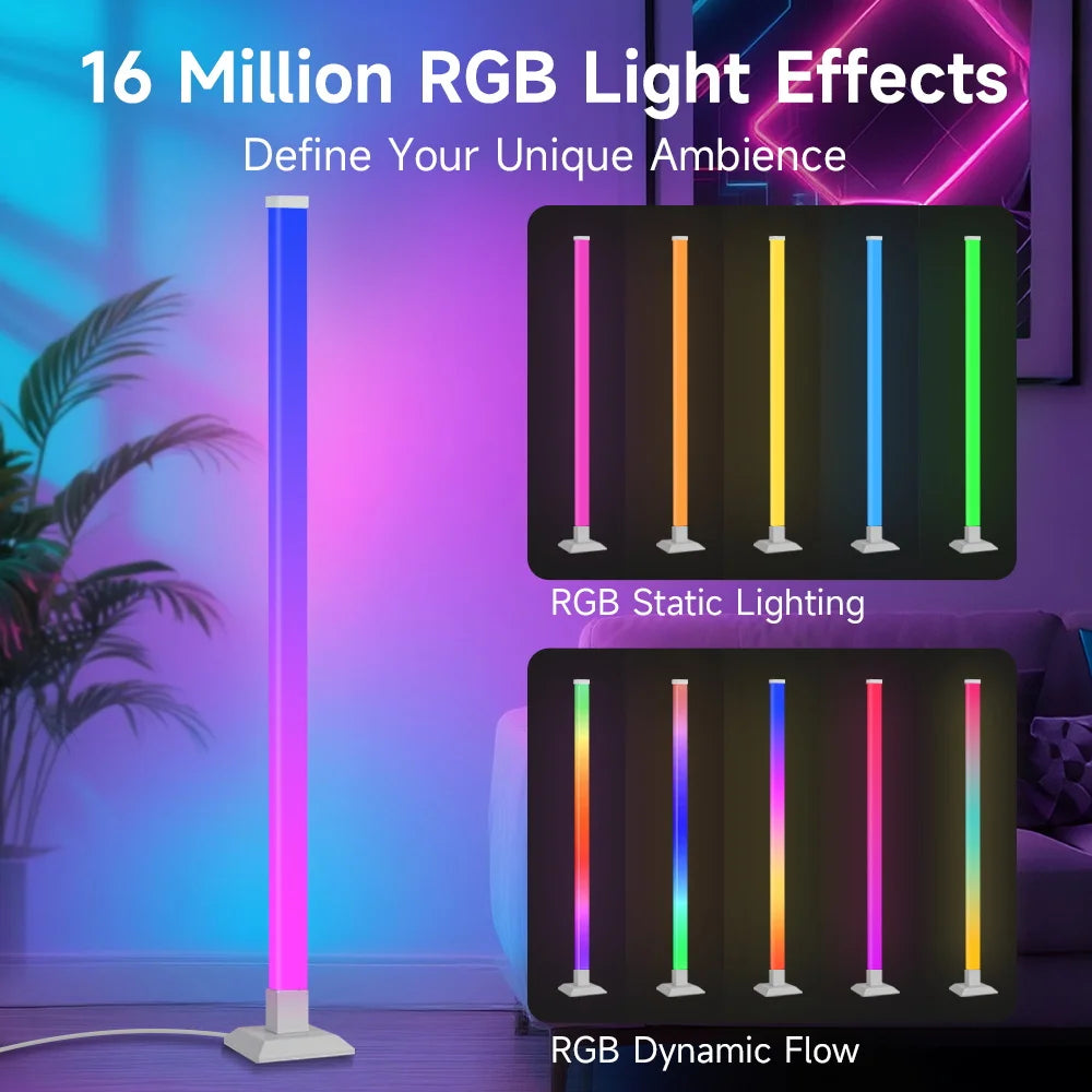 Lampadaire LED RVB APP et télécommande LED Lampadaire moderne pour chambre intérieure Salon Décoration Stand Luminaire