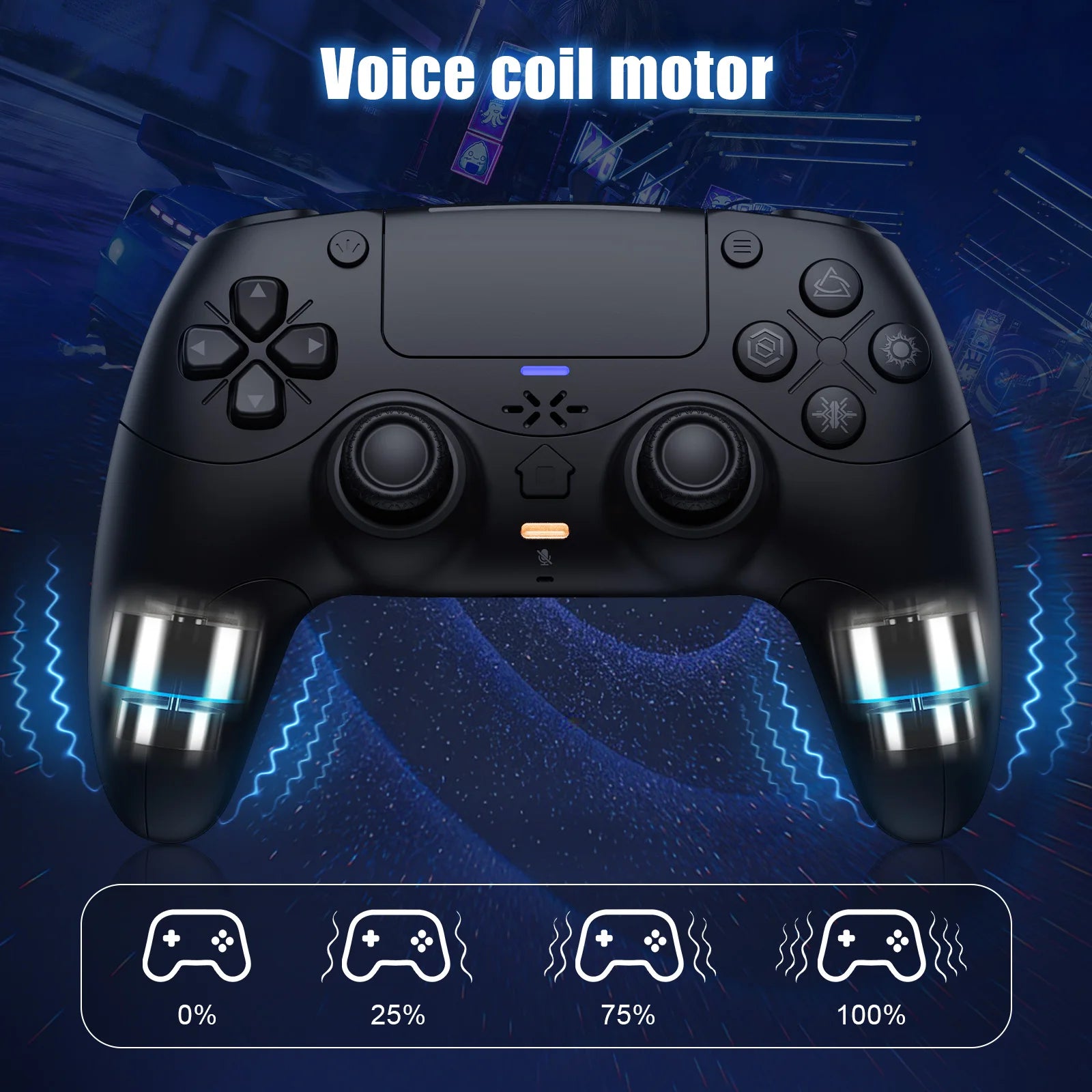 Manette de jeu pour Playstation 5 PS5/PC, contrôleur sans fil avec déclencheurs adaptatifs Rétroaction haptique Double choc Moteur linéaire Contrôle de jeu