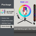Lampe d’éclairage d’anneau RVB Télécommande ronde pour Smartphone Mobile Led Anneau lumineux vidéo pour le maquillage Youtube Éclairage photographique