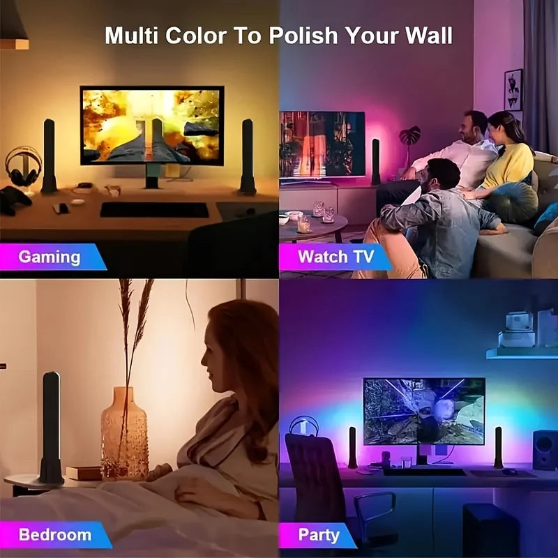 RGB 16 couleurs Lumière ambiante avec télécommande 1/2 paquets Lampe de table LED intelligente pour salle de jeux TV et barre lumineuse de décoration de fête de bureau