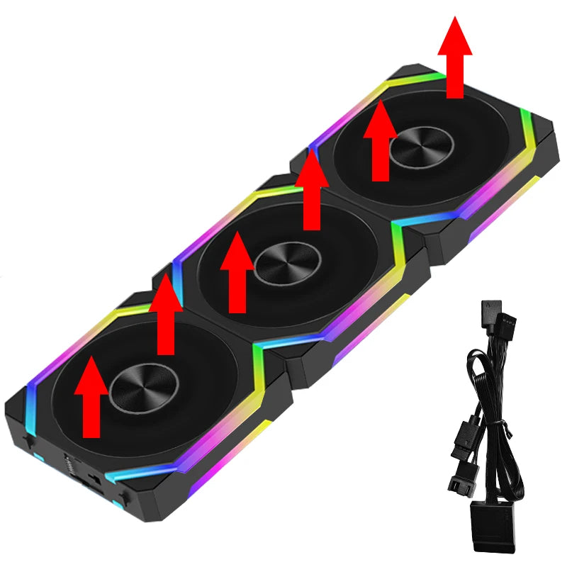 Ventilateur de refroidissement JUMPEAK CS120 ARGB 360mm 240mm Épissement modulaire empilable PWM Ventilateurs RGB silencieux de 120 mm pour le refroidisseur d’eau de boîtier de PC de jeu