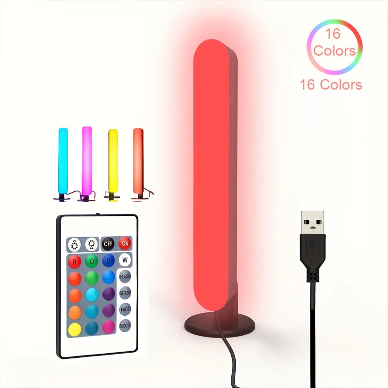 RGB 16 couleurs Lumière ambiante avec télécommande 1/2 paquets Lampe de table LED intelligente pour salle de jeux TV et barre lumineuse de décoration de fête de bureau