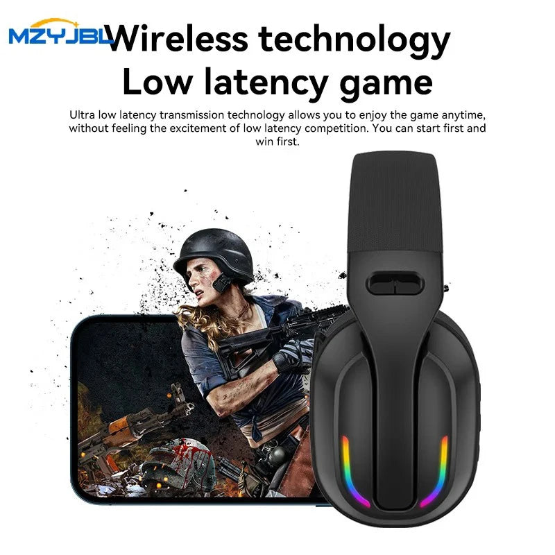 B500 Casque sans fil sur l’oreille Casque de jeu RVB Bluetooth 5.4 Basse basse profonde à latence 60H Temps de lecture pour joueur