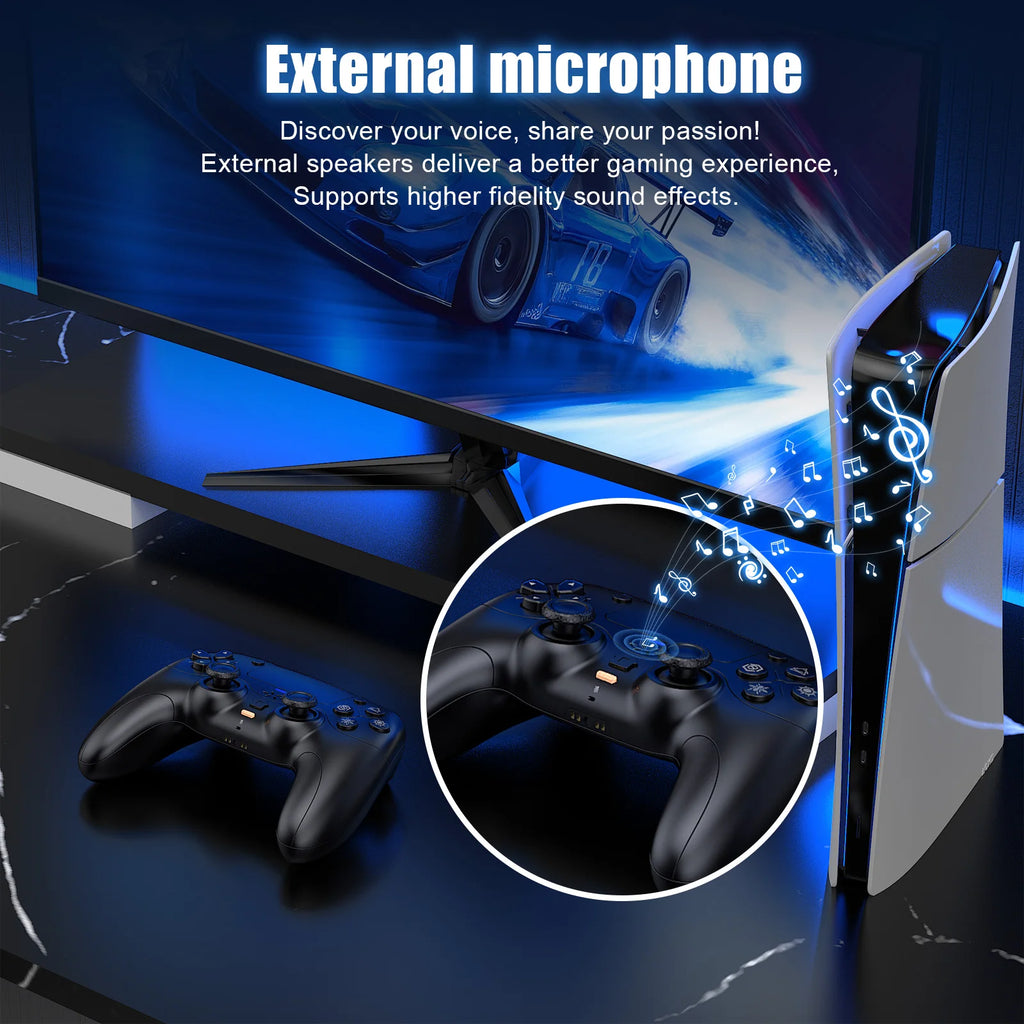 Manette de jeu pour Playstation 5 PS5/PC, contrôleur sans fil avec déclencheurs adaptatifs Rétroaction haptique Double choc Moteur linéaire Contrôle de jeu