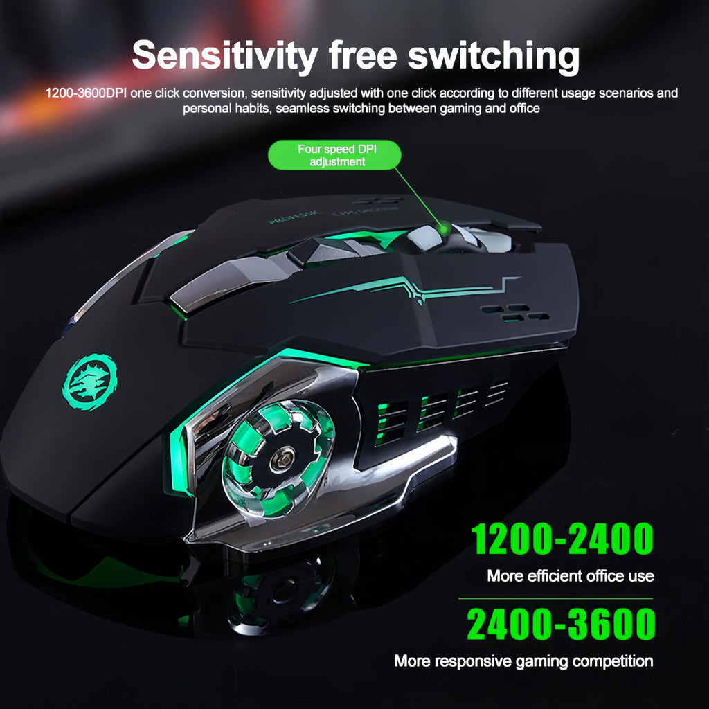 Souris sans fil 2.4G Souris Bluetooth Souris de jeu rétroéclairée RVB Souris rechargeables Souris silencieuse 3600 DPI Souris pour ordinateur portable Macbook