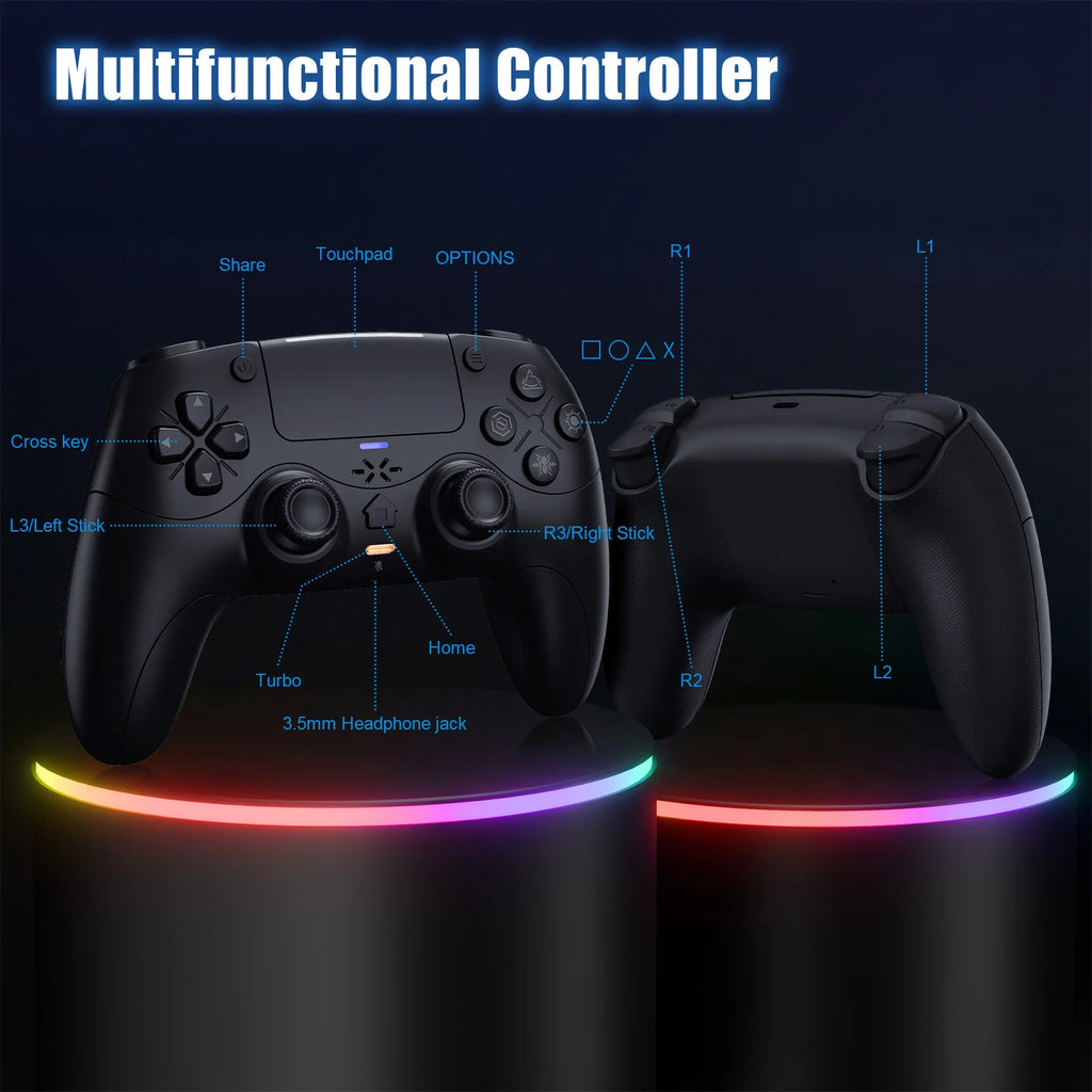 Manette de jeu pour Playstation 5 PS5/PC, contrôleur sans fil avec déclencheurs adaptatifs Rétroaction haptique Double choc Moteur linéaire Contrôle de jeu