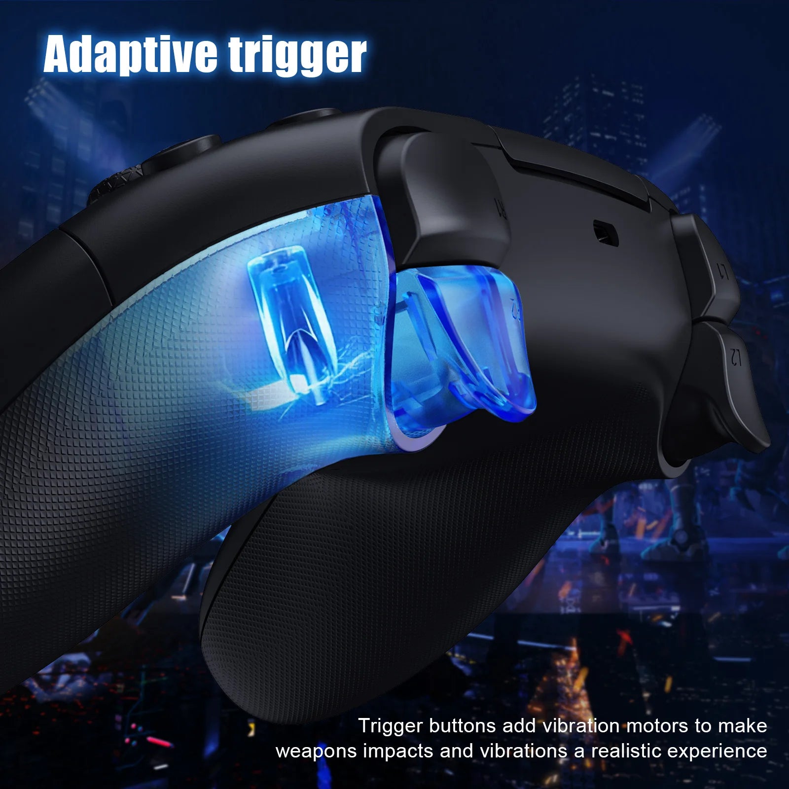 Manette de jeu pour Playstation 5 PS5/PC, contrôleur sans fil avec déclencheurs adaptatifs Rétroaction haptique Double choc Moteur linéaire Contrôle de jeu