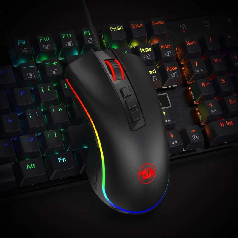 Redragon M711 PC Gaming Mouse Souris filaire 7 boutons programmables personnalisable RGB 10 000 DPI Souris ergonomique