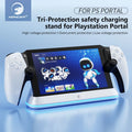 Station de charge HONCAM pour PlayStation Portal 7 RGB Light Modes Support de chargeur de console avec Tri-Protection Charge de sécurité