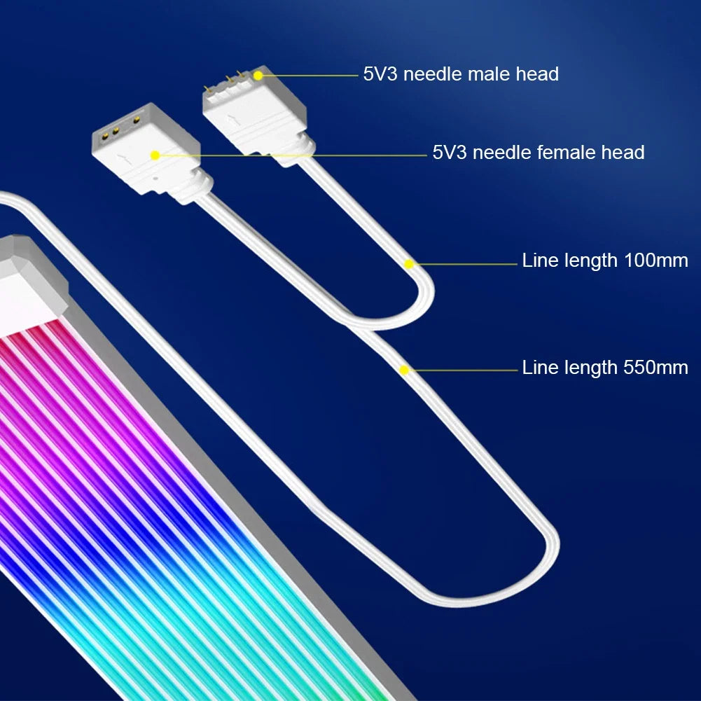 Câble PC de synchronisation ARGB 5V 3 broches 8/24 broches Câble d’extension d’alimentation de la carte mère Flexible LED Strip Light DIY Kit Carte vidéo 8Pin 6PIN Câble