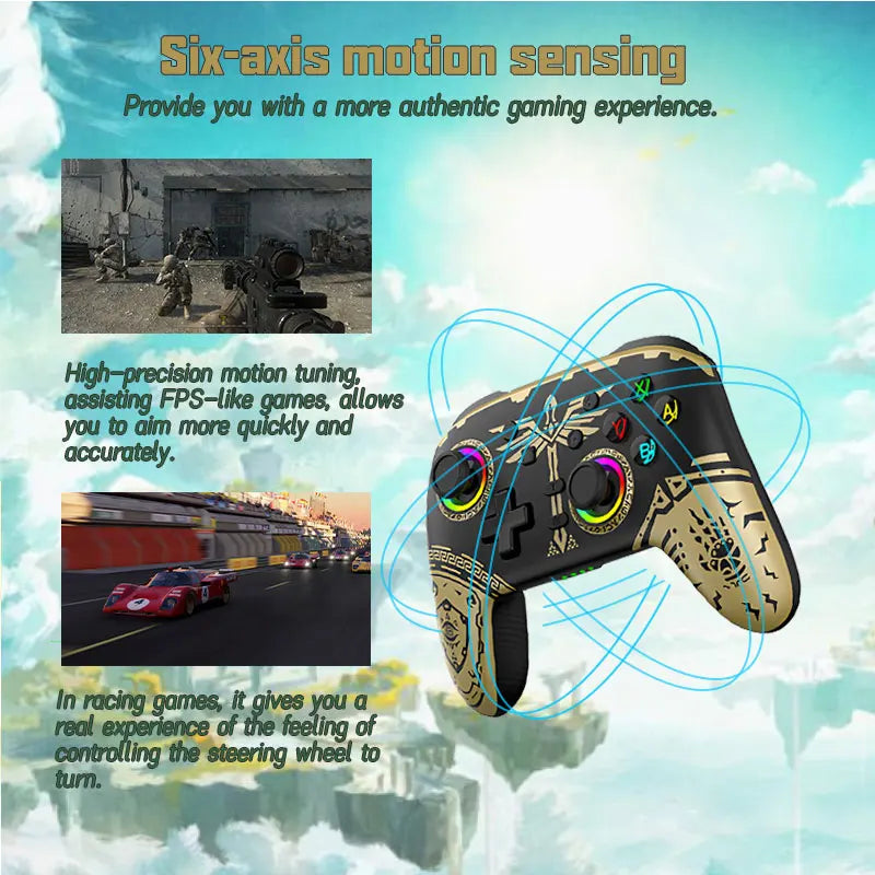 Manette de jeu sans fil pour Pro Switch Elite BT Controller pour Switch OLED/Lite Joystick pour PC/Steam Deck avec 6 axes