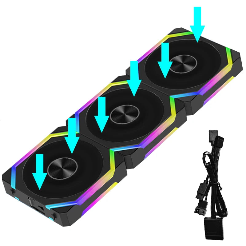 Ventilateur de refroidissement JUMPEAK CS120 ARGB 360mm 240mm Épissement modulaire empilable PWM Ventilateurs RGB silencieux de 120 mm pour le refroidisseur d’eau de boîtier de PC de jeu