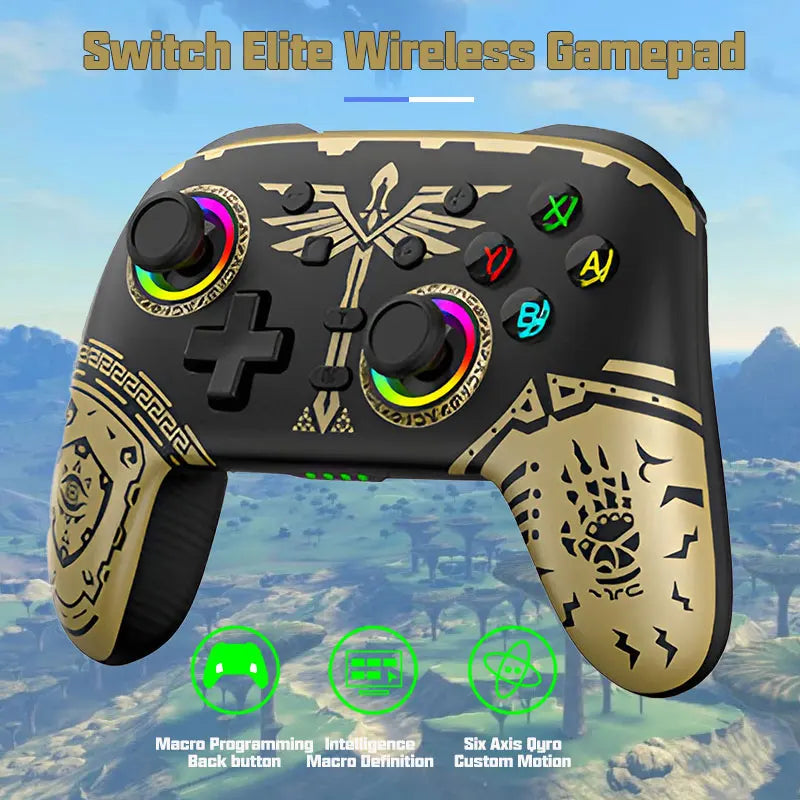 Manette de jeu sans fil pour Pro Switch Elite BT Controller pour Switch OLED/Lite Joystick pour PC/Steam Deck avec 6 axes