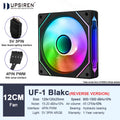 UPSIREN UF-1 PRISM 4 PRO Ventilateur de châssis d’ordinateur 12cm ARGB 4 broches PWM Ventilateur de refroidissement silencieux 12V Grand volume d’air 45.2CFM/600-1500RPM